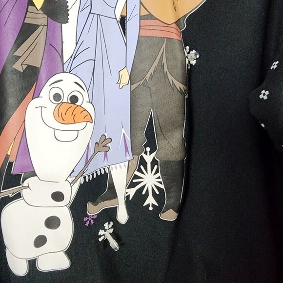 Disney Frozen Graphic Light Up Long Sleeve Pullover Sweater Black Size Small - Picture 5 of 11